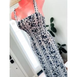 NWT Farmers Market Stroll blooming cottagecore floral smocked maxi dress